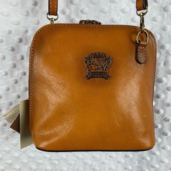 PRATESI FIRENZE Purse Crossbody Style Bruce Volterra in Cognac NWT - Picture 3 of 8